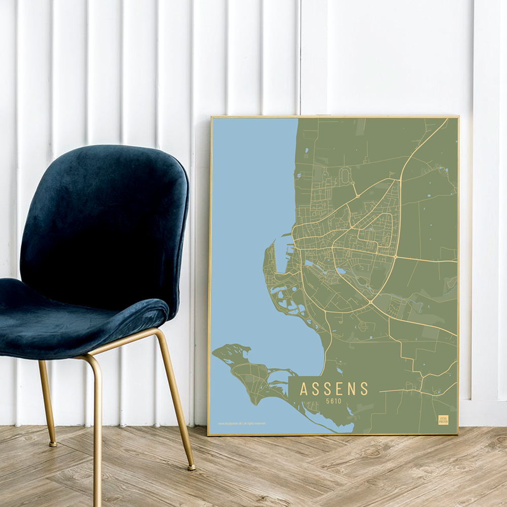 Assens by plakat local poster grøn