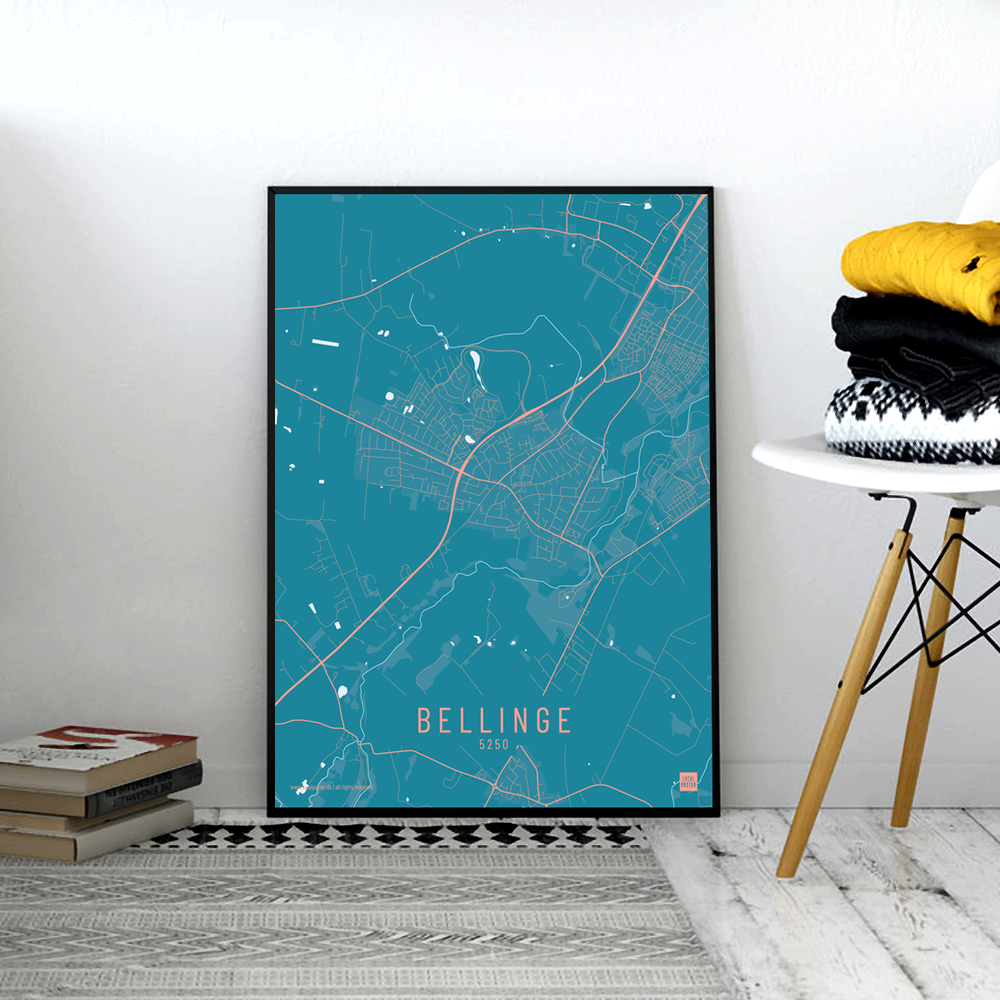 Bellinge by plakat local poster hvid