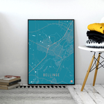 Bellinge by plakat local poster hvid