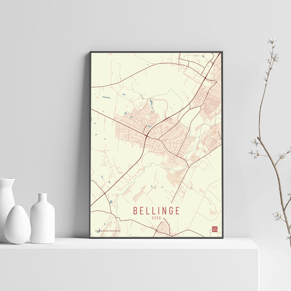 Bellinge by plakat local poster lys