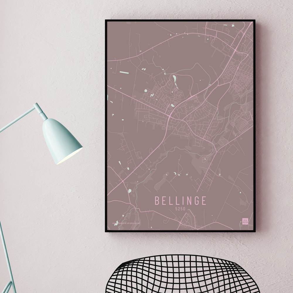 Bellinge by plakat local poster pastel