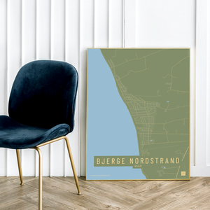 Bjerge Nordstrand by plakat local poster Grøn