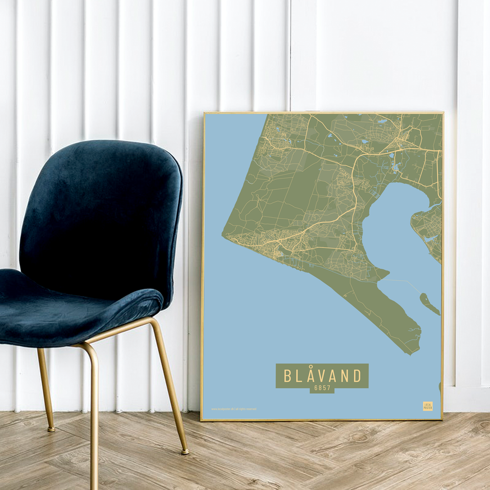 Blåvand by plakat local poster grøn