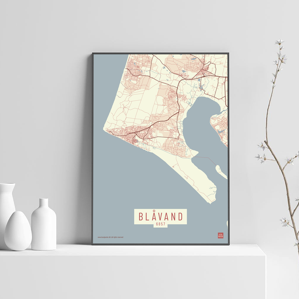 Blåvand by plakat local poster lys