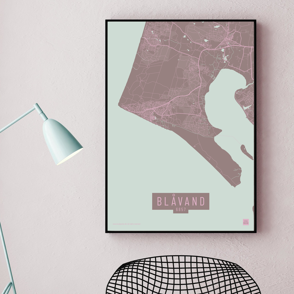 Blåvand by plakat local poster pastel