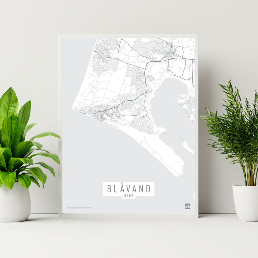 Blåvand by plakat local poster hvid