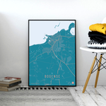 Bogense by plakat local poster hvid