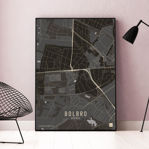 Bolbro by plakat local poster mørk