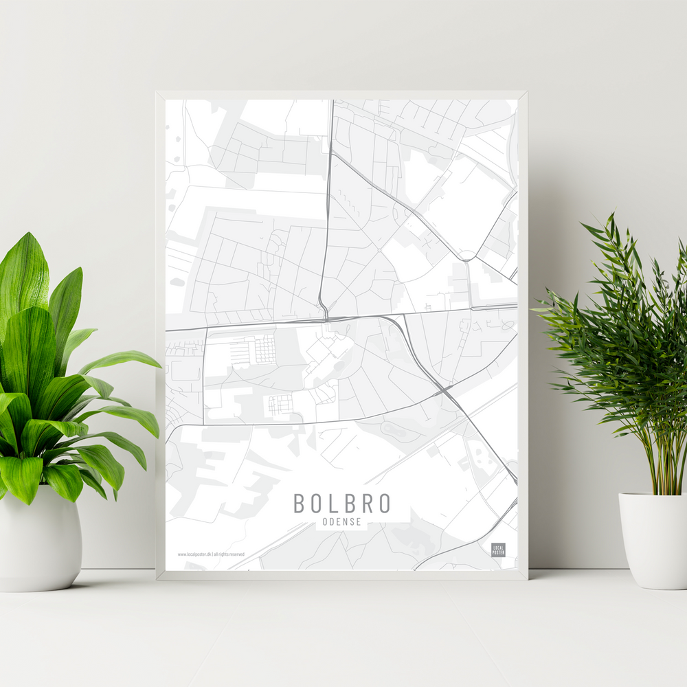 Bolbro by plakat local poster hvid