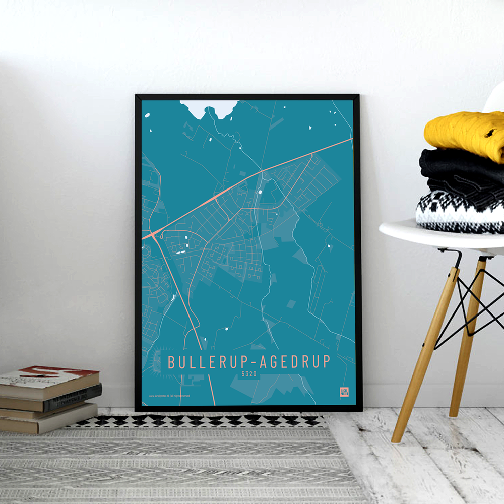 Bullerup Agedrup by plakat local poster hvid