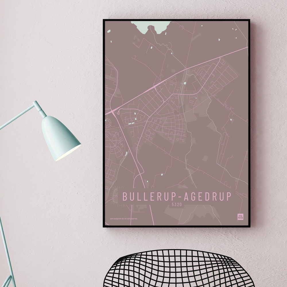 Bullerup Agedrup by plakat local poster pastel