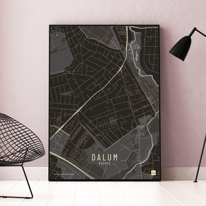 Dalum by plakat local poster mørk