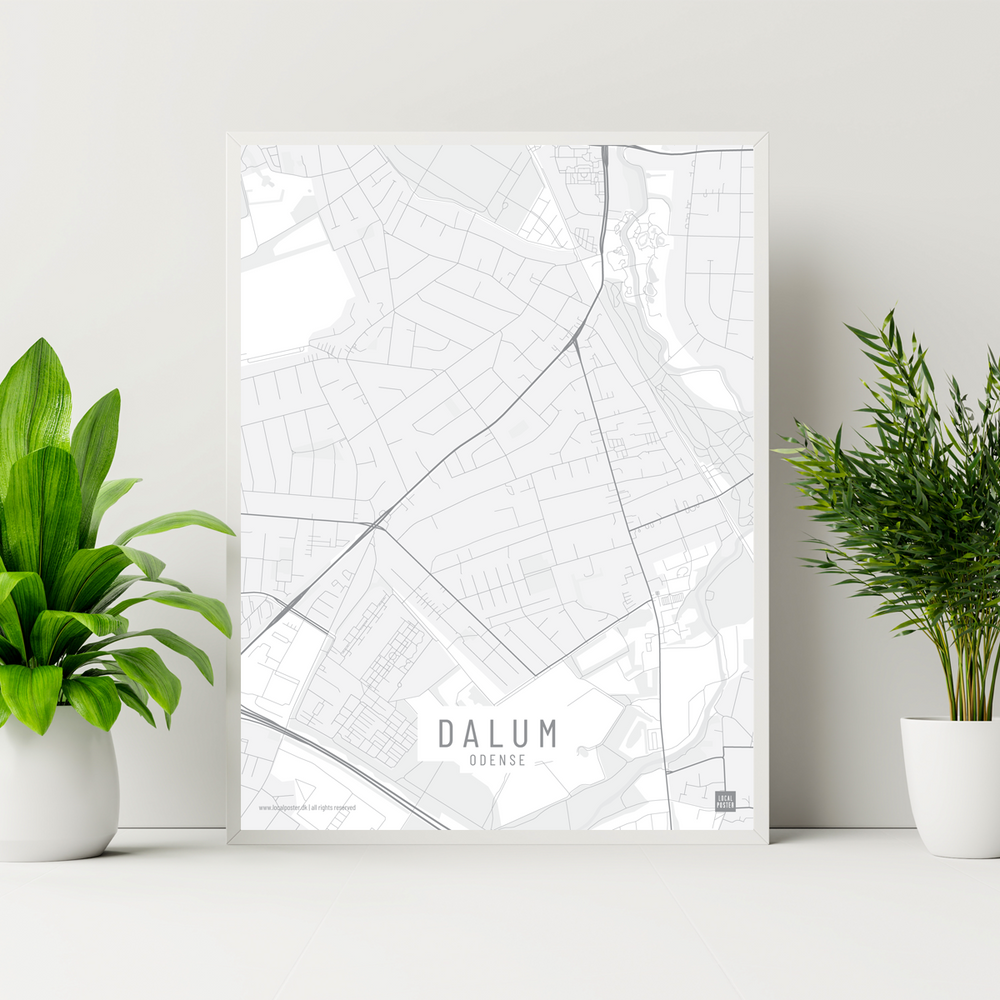 Dalum by plakat local poster hvid