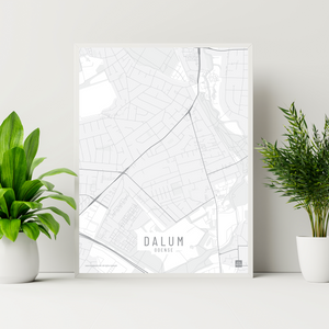 Dalum by plakat local poster hvid