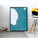 Ebeltoft by plakat local poster. hvid