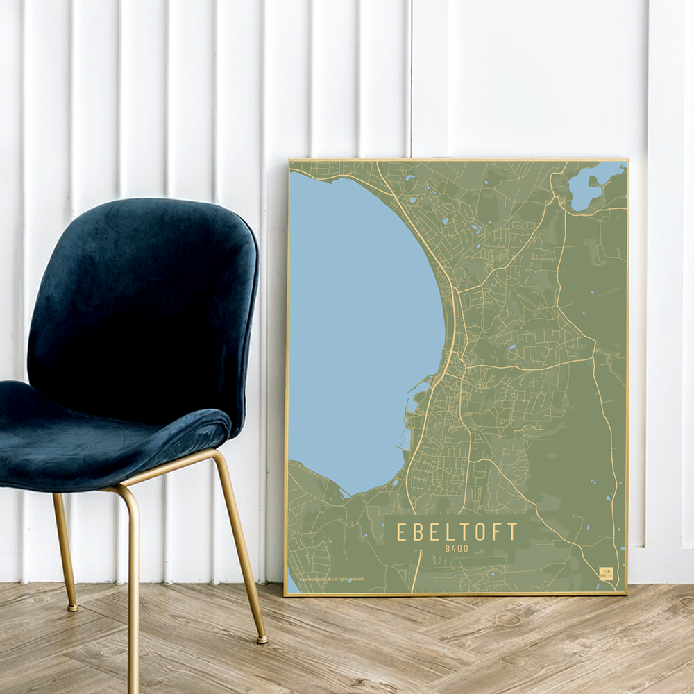 Ebeltoft by plakat local poster grøn