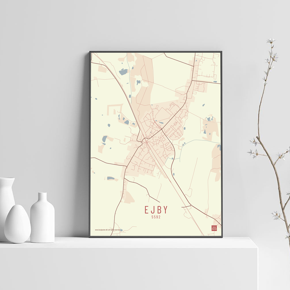 Ejby by plakat local poster lys