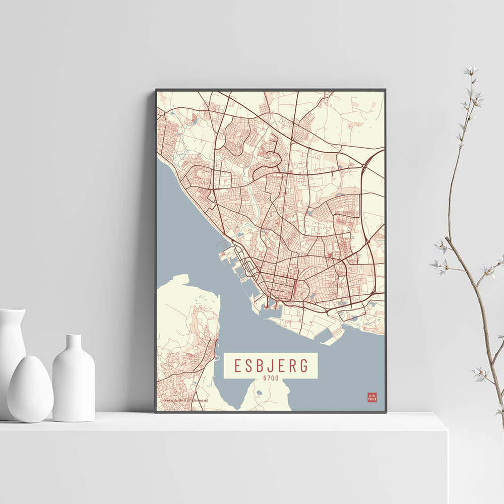 Esbjerg by plakat local poster lys