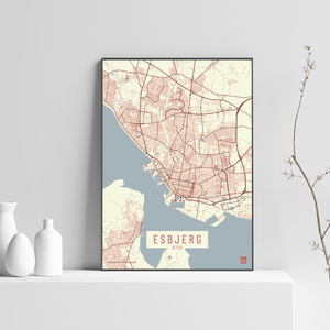 Esbjerg by plakat local poster lys