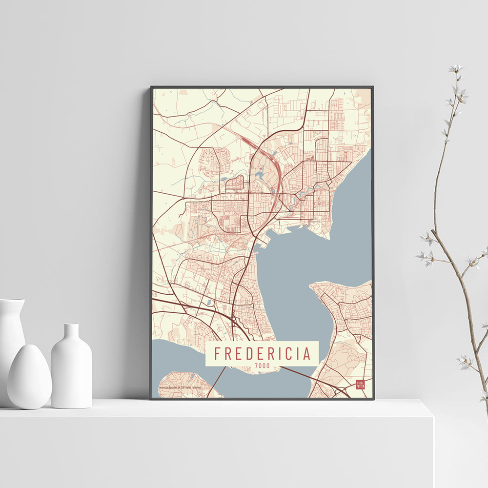 Fredericia by plakat local poster lys