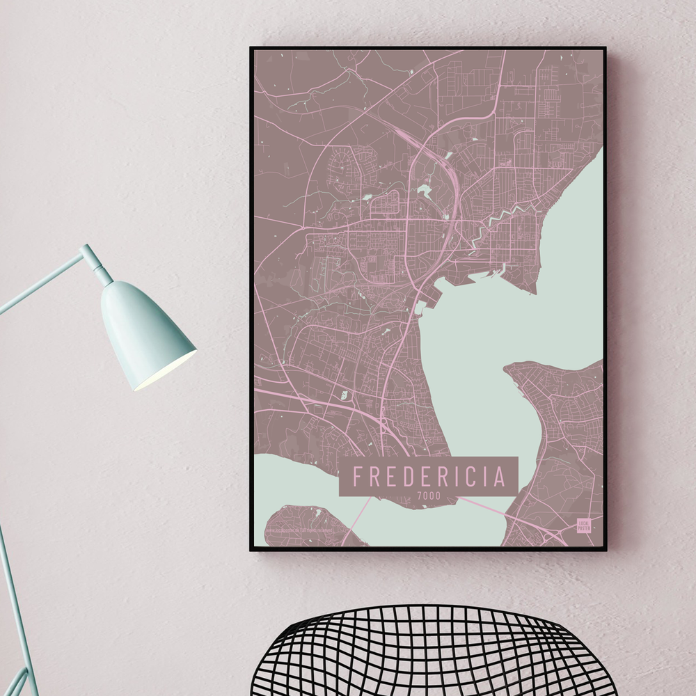Fredericia by plakat local poster pastel