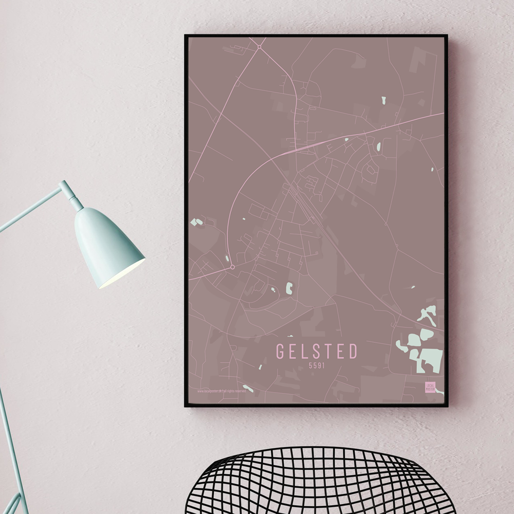 Gelsted by plakat local poster pastel