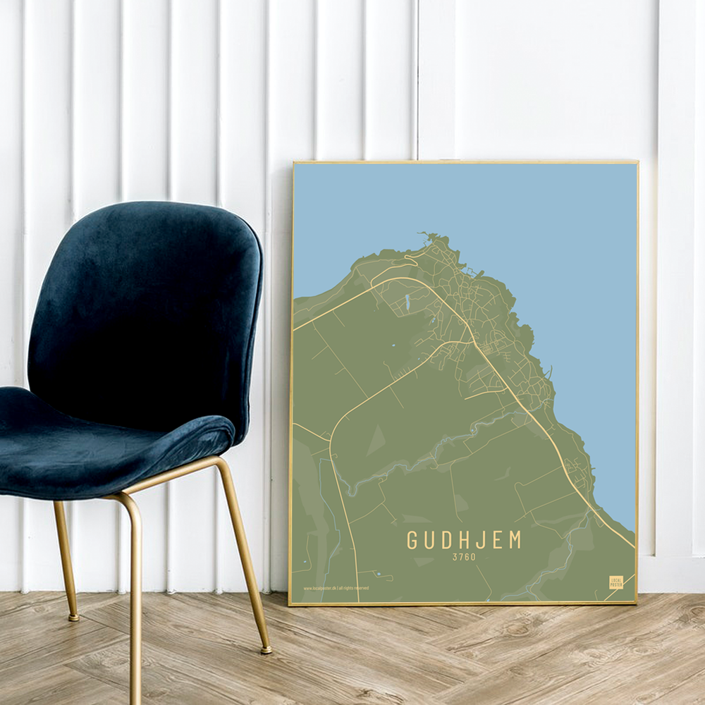 Gudhjem Strand by plakat local poster