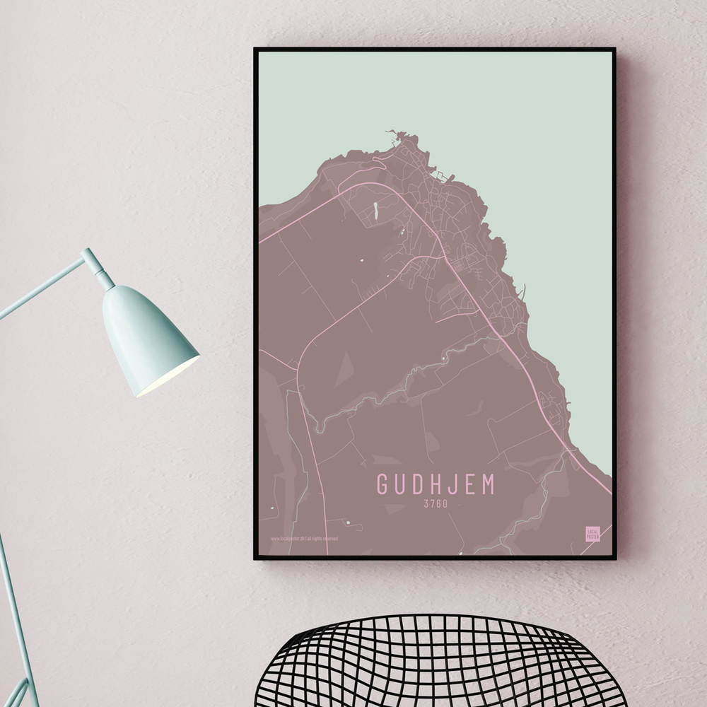 Gudhjem Strand by plakat local poster