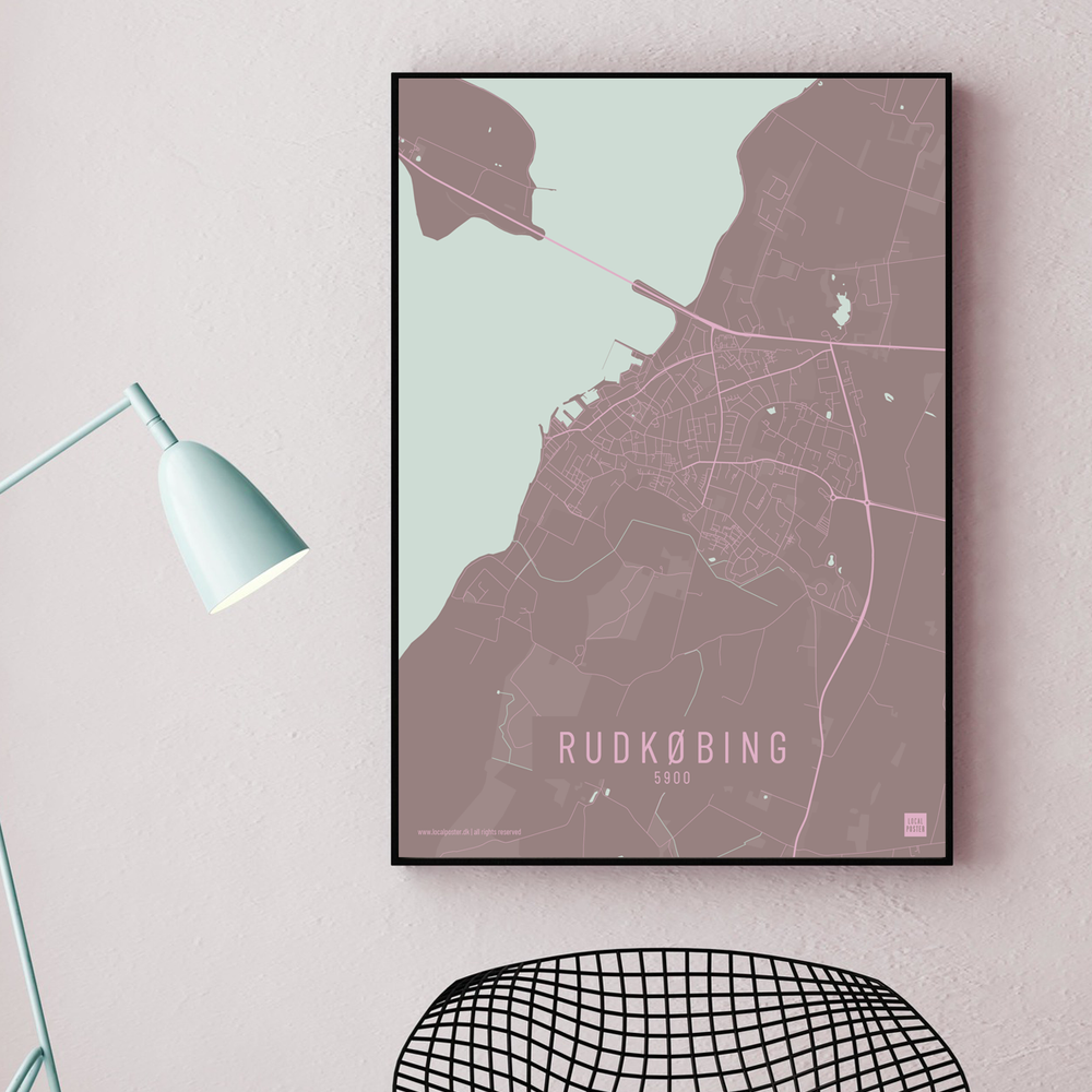 Rudkøbing by plakat local poster