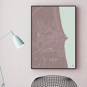 Sæby by plakat local poster