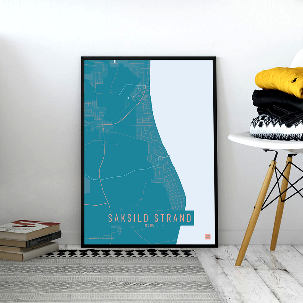 Saksild Strand by plakat local poster