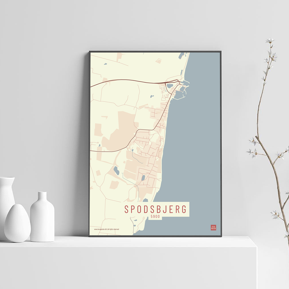 Spodsbjerg by plakat local poster